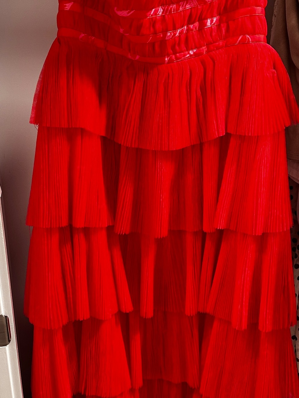 Hutch Strapless Tiered Red Gown - Picture 4 of 6